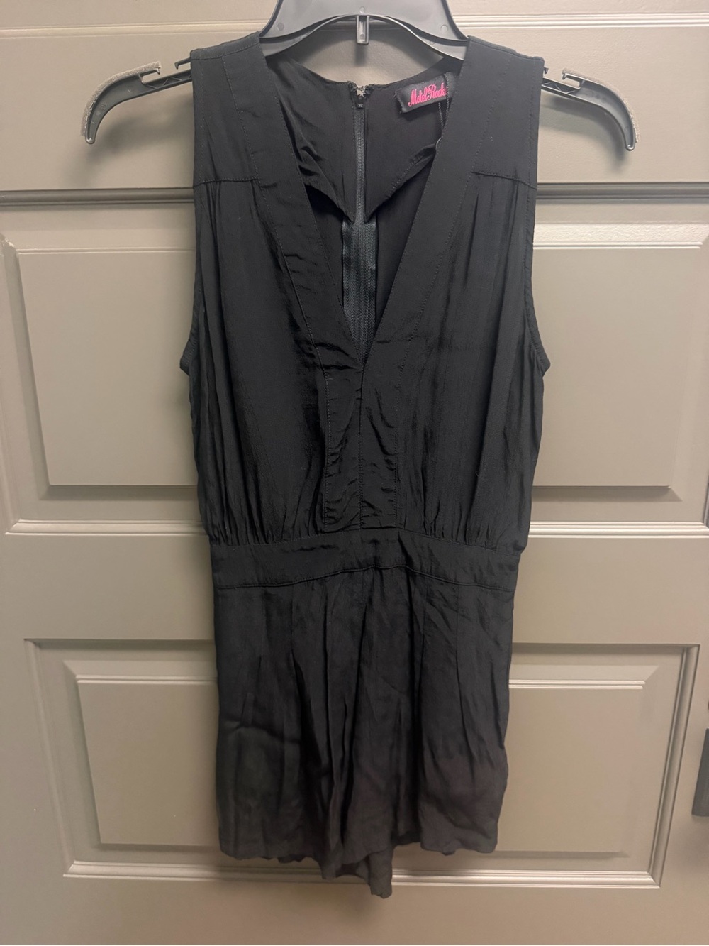 Motel Rocks Black Sleeveless V-Neck Romper